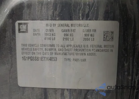 2014 Chevrolet Cruze Ltz z USA, uszkodzony, nr VIN 1G1PG5SB1E7364053